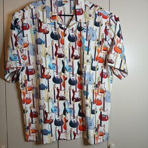 Hard Rock Men's XXL Short Sleeve Guitar Graphic Print Shirt (0737G2)